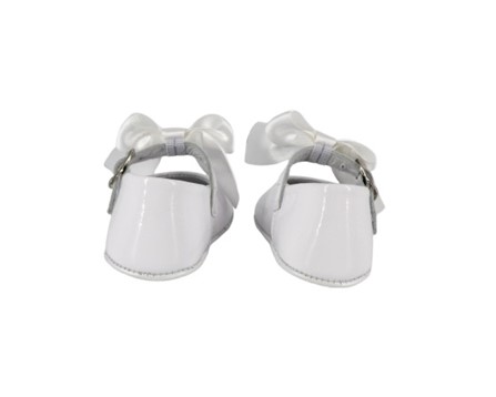 Ballerina culla in vernice con fiocco in raso
