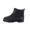 Stivaletto in pelle con elastico laterale e zip