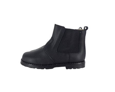Stivaletto in pelle con elastico laterale e zip