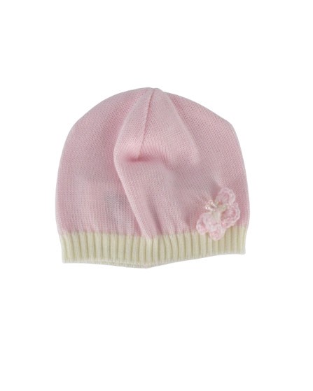 Cappellino con farfallina uncinetto
