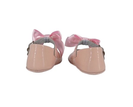 Ballerina culla in vernice con fiocco in raso