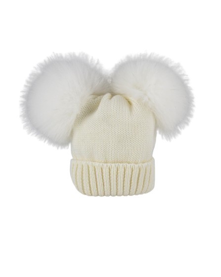Cappello con doppio pon pon
