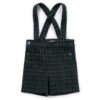 Completo camicia con colletto ricamato e salopette jacquard