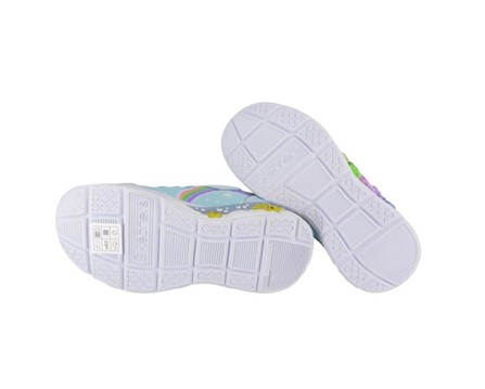 6EC6D25D27E76906F242FDA0B896B401_ Scarpa ginnica con finti lacci e velcro con led