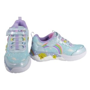 Scarpa ginnica con finti lacci e velcro con led