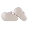 Ballerina culla in pelle con fiocco in raso
