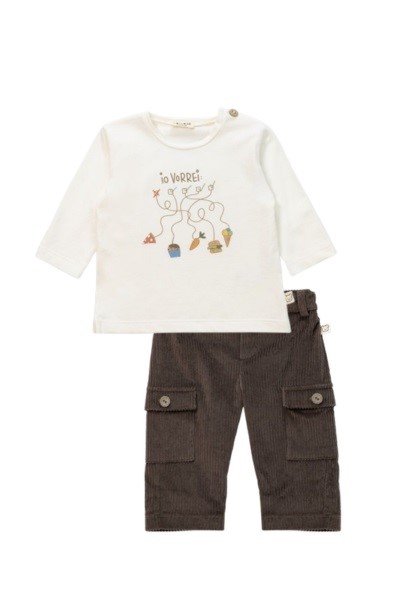 Completo t-shirt io vorrei e pantalone in velluto