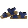 Sandalo in eco pelle con velcro e fibbia