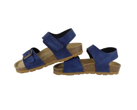 Sandalo in eco pelle con velcro e fibbia