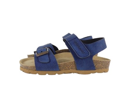 Sandalo in eco pelle con velcro e fibbia
