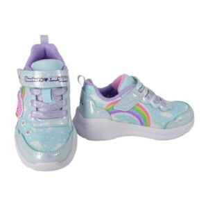 Scarpa ginnica con finti lacci e velcro con led