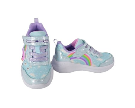 98E3C3AE1679382E331A6CA38586F89A_ Scarpa ginnica con finti lacci e velcro con led
