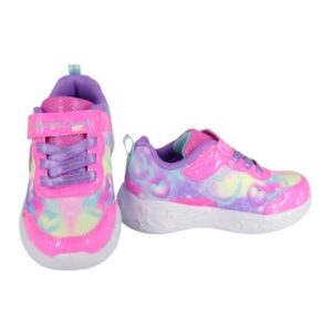 Scarpa ginnica con finti lacci e velcro con led