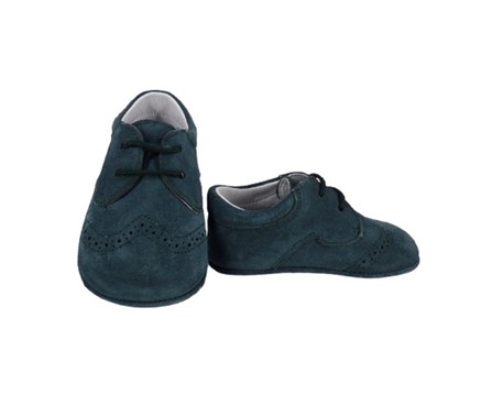 Scarpa culla in camoscio con lacci
