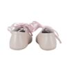 Ballerina culla in pelle con fiocco in raso