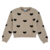 Completo maglione con cuori e gonna plissettata