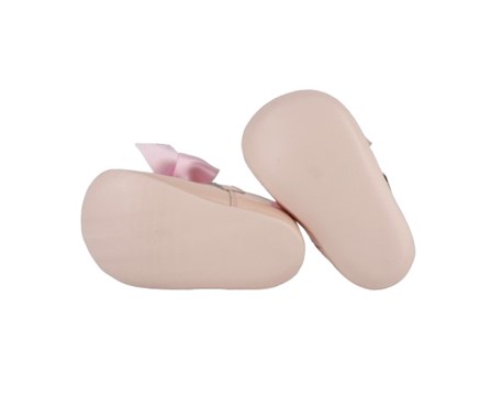 Ballerina culla in vernice con fiocco in raso