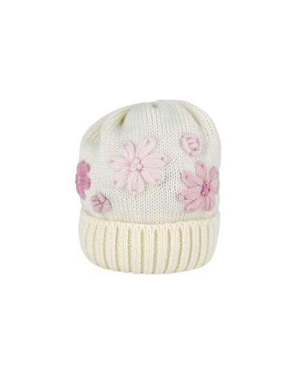 Cappello con fiori ricamati con collo
