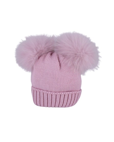 Cappello con doppio pon pon