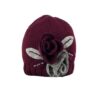 Cappello con fiori in lana cotta e collo