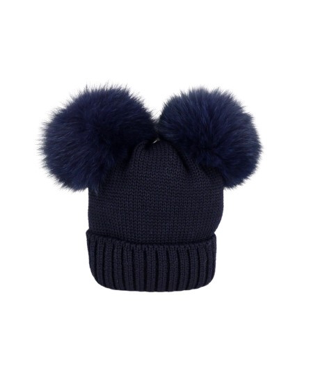 Cappello con doppio pon pon