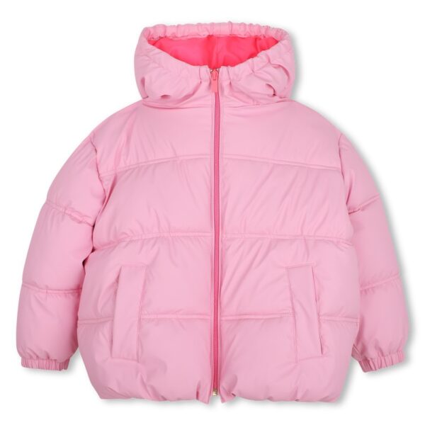 070C0D1BF7EB010AD7FF1F1525775084_ Giubbotto con logo sul retro, zip e cappuccio
