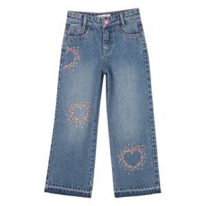 Pantalone in denim con borchie