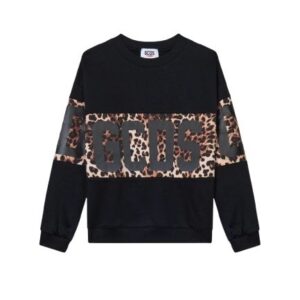 Felpa con logo leopardato