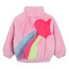 Giubbotto in eco pelliccia con cuore sul retro