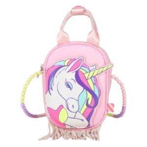 Borsa unicorno con tracolla perline
