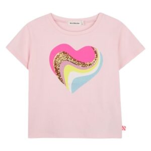 T-shirt mezza manica con stampa e paillettes