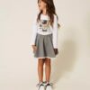 Gonna in punto milano con dettagli in velluto