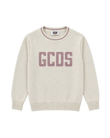 Maglione in lana con logo metallizzato