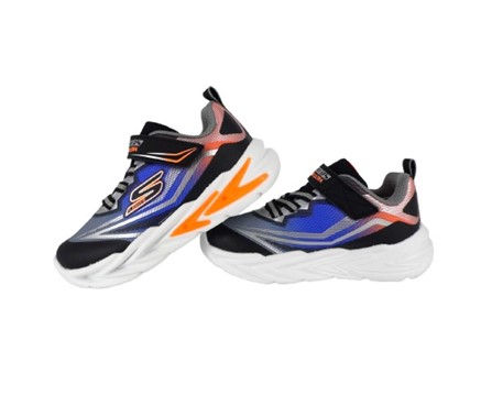 7816D0663D65D2B48603D0B4D8F6294D_ Scarpa ginnica con finti lacci e velcro con led