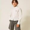 Camicia manica lunga con logo ricamato