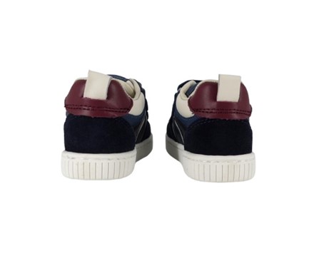 Sneaker primo passo in pelle e camoscio con velcro