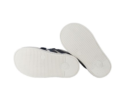 Sneaker primo passo in pelle e camoscio con velcro