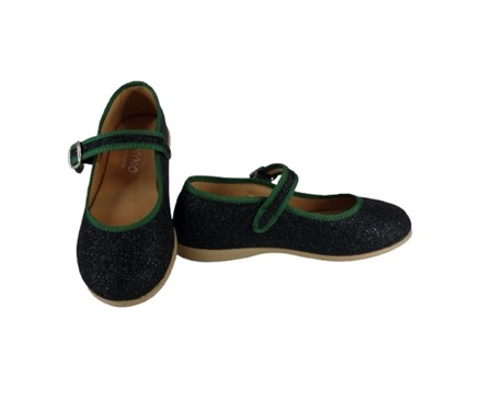 Ballerina in micro glitter con fibbia