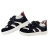 Sneaker primo passo in pelle e camoscio con velcro