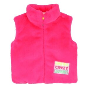 Gilet in eco pelliccia con patch