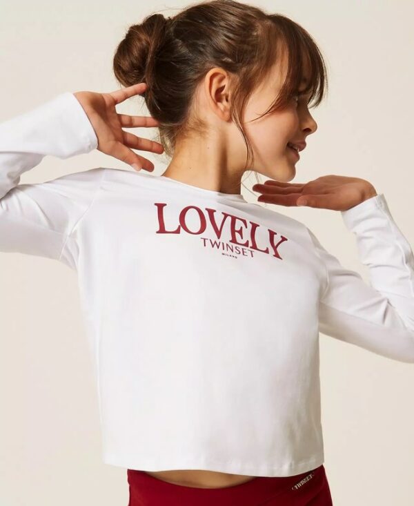 T-shirt in jersey con stampa logo