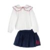 CCBF7A6B5BBF9BBE239C5EB63C3A55A3_ Completo camicia con colletto ondulato e gonna in velluto