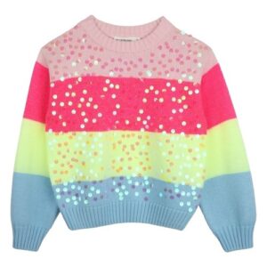 Maglione a fasce con pailettes