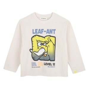 T-shirt manica lunga con stampa a rilievo