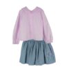 D28F1F16927582DAB72F8CBAA34F2B31_ Completo camicia doppio colletto e gonna con fiori ricamati