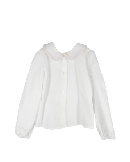 Completo camicia e pantalone con fiori ricamati