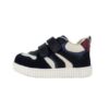 Sneaker primo passo in pelle e camoscio con velcro