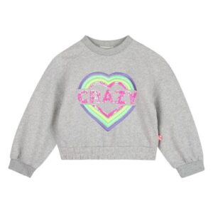 Felpa con cuore ricamato e paillettes