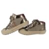 Sneaker alta in eco pelle metallizzata con velcro e lacci