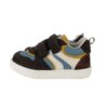 Sneaker primo passo in pelle e camoscio con velcro
